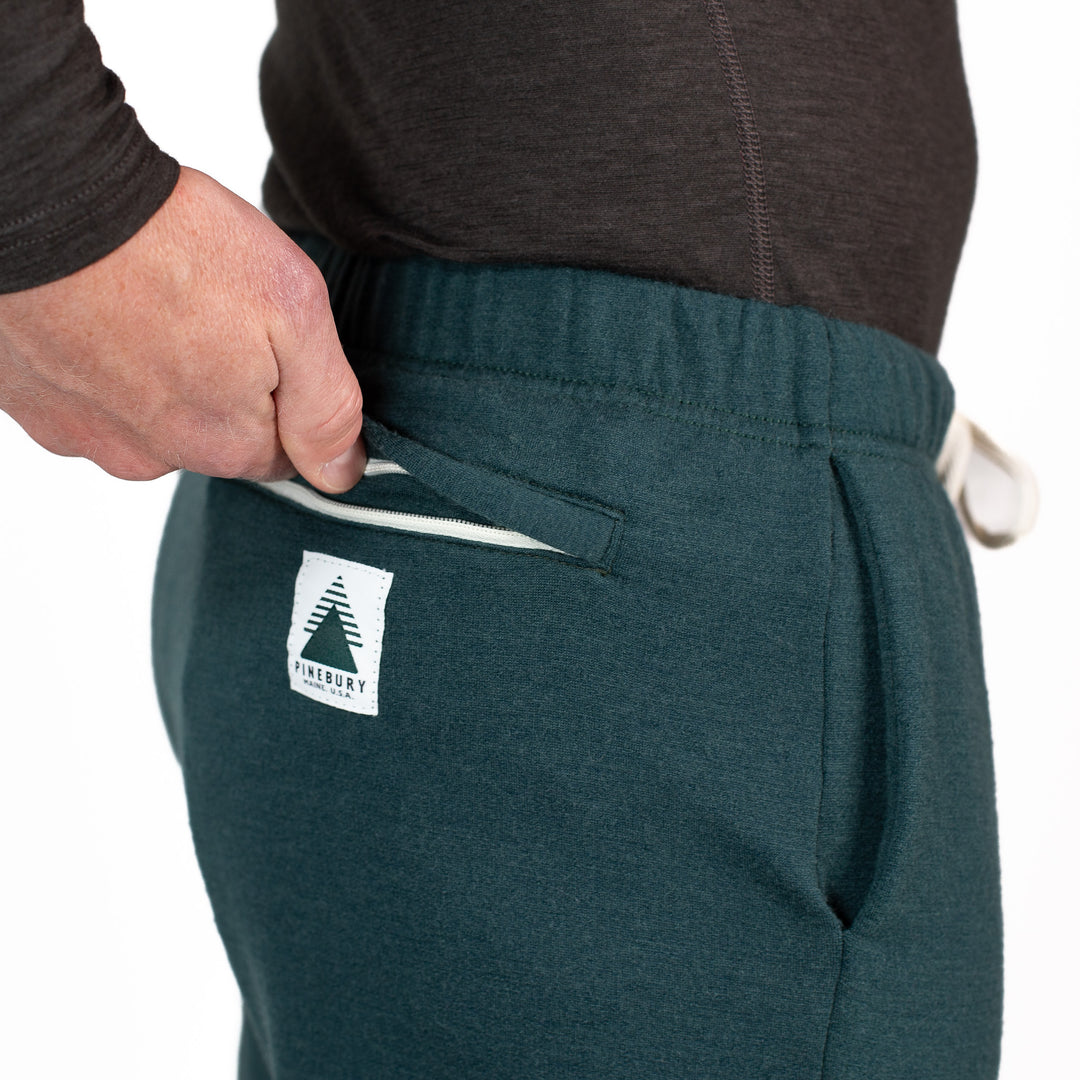 Winter Wool Merino Wool Jogger Sweatpants - Forest Green