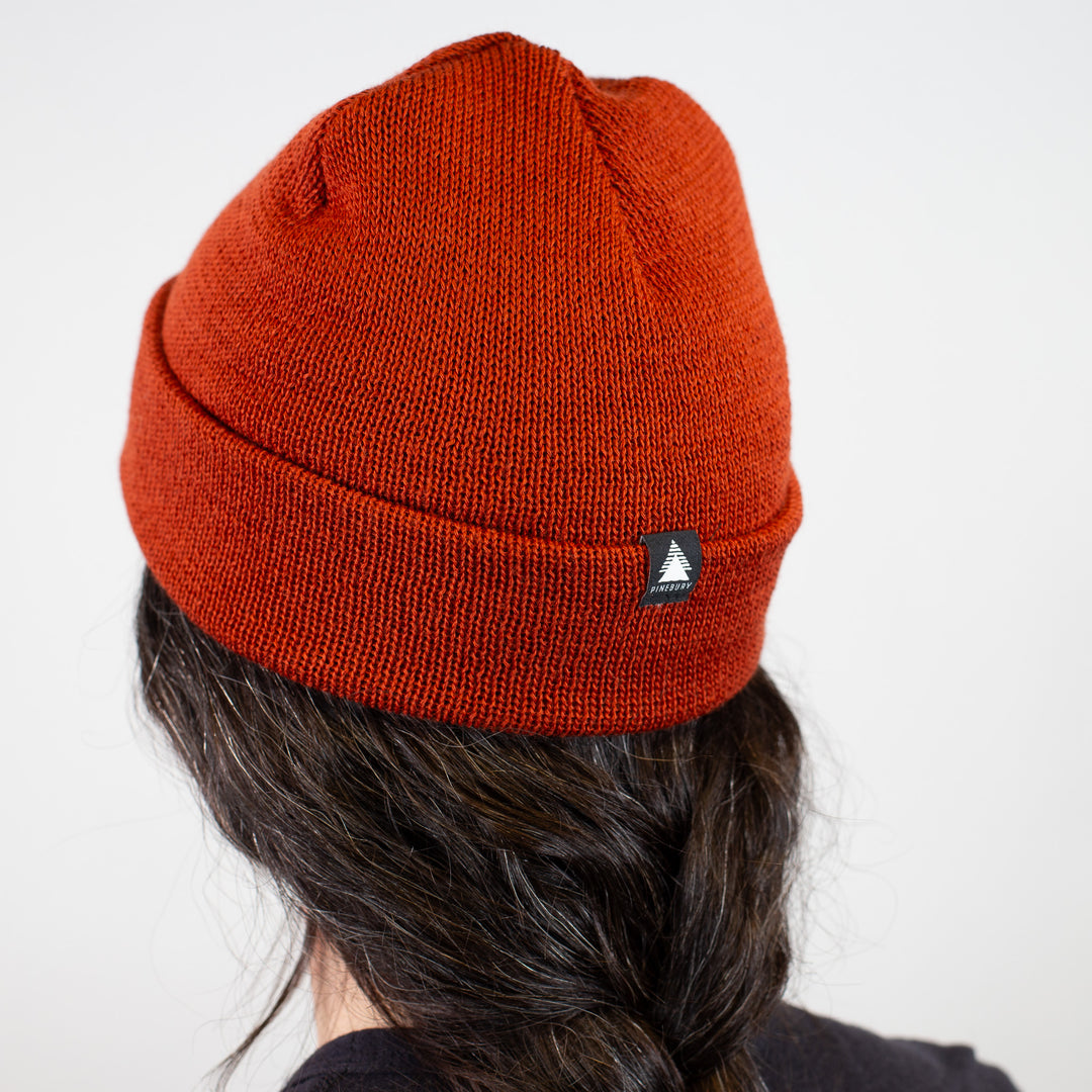 Pure Merino Wool Beanie - Rust