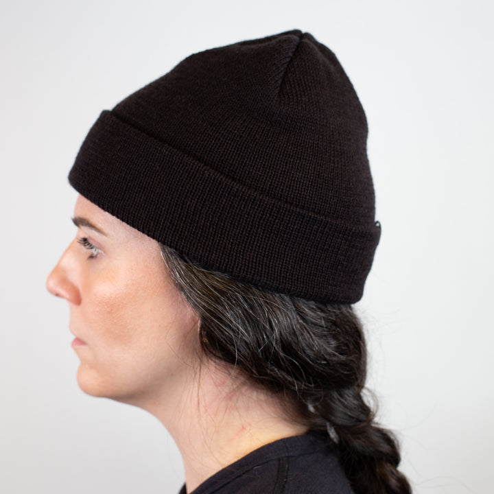 Pure Merino Wool Beanie - Black
