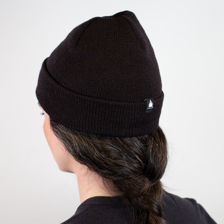 Pure Merino Wool Beanie - Black