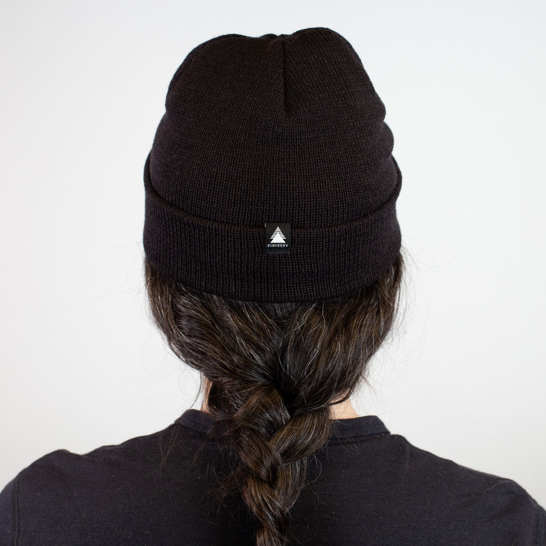Pure Merino Wool Beanie - Black