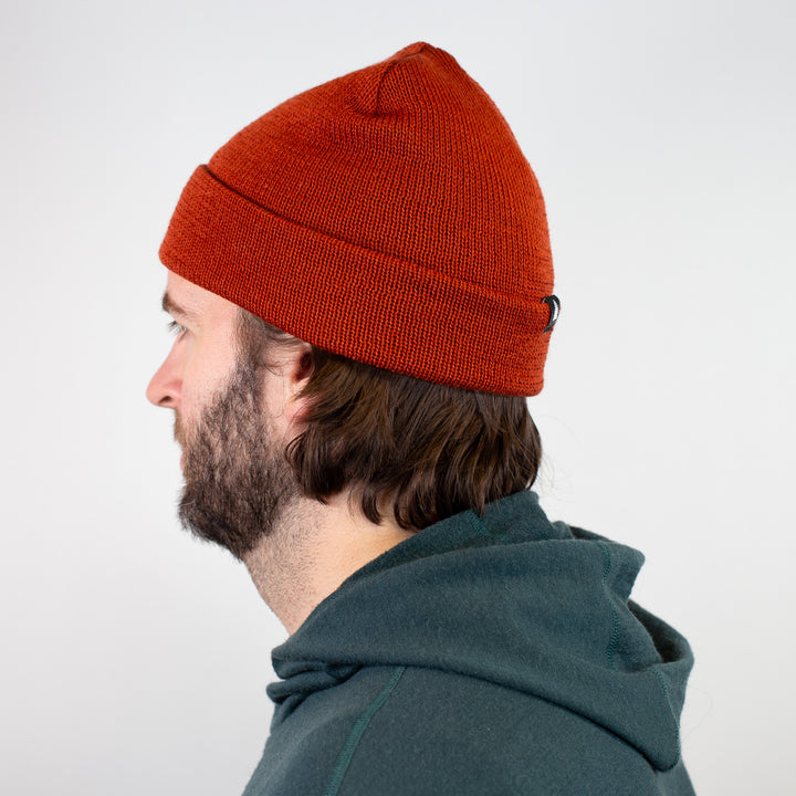 Pure Merino Wool Beanie - Rust