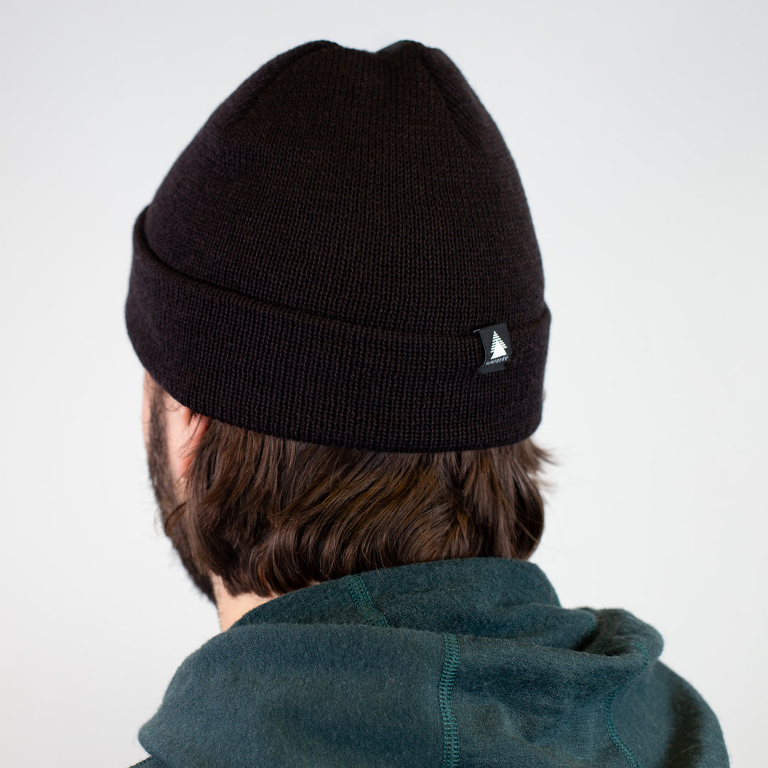 Pure Merino Wool Beanie - Black