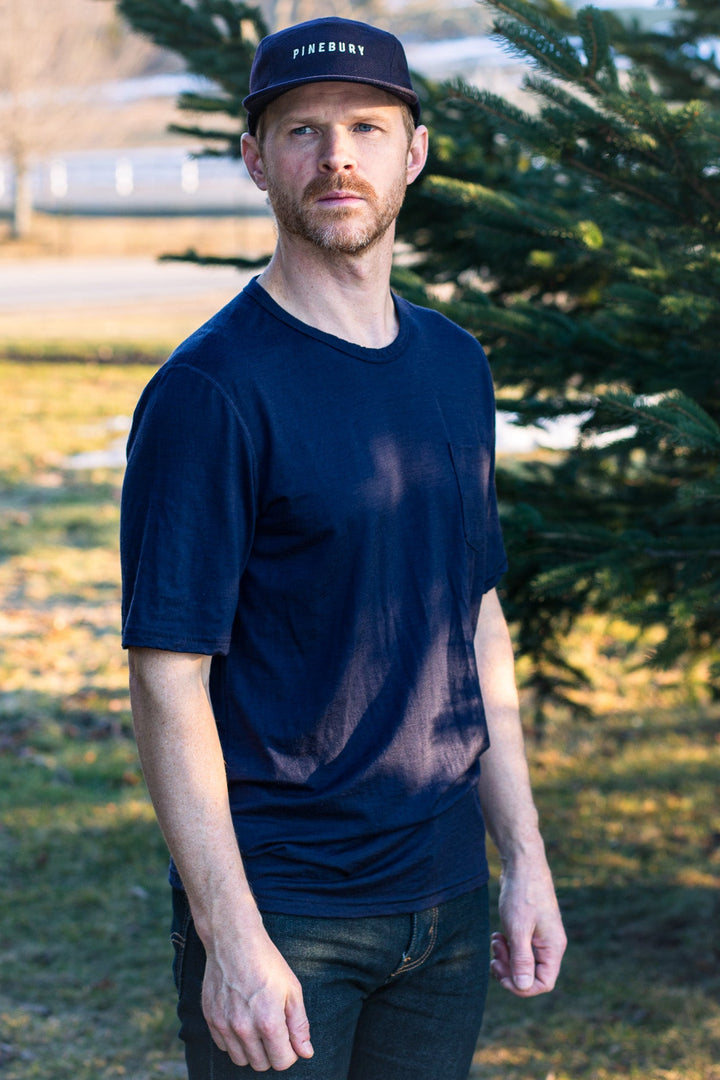 Pure Merino Wool Short Sleeve Pocket Tee - Indigo