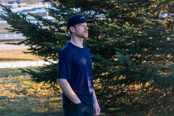 Pure Merino Wool Short Sleeve Pocket Tee - Indigo