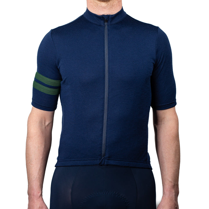 Every-Season Short Sleeve Merino Wool Cycling Jersey - Atlantic Blue