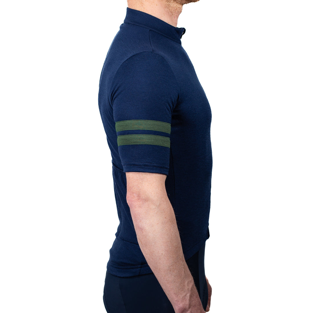 Every-Season Short Sleeve Merino Wool Cycling Jersey - Atlantic Blue