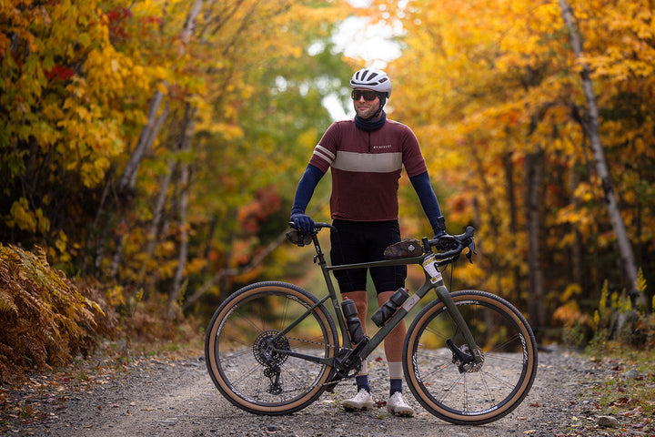Every-Season Merino Wool Quarter Zip Cycling Jersey - Brick Red