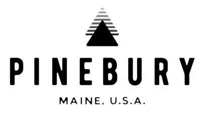 Pinebury logo with test under, Maine USA