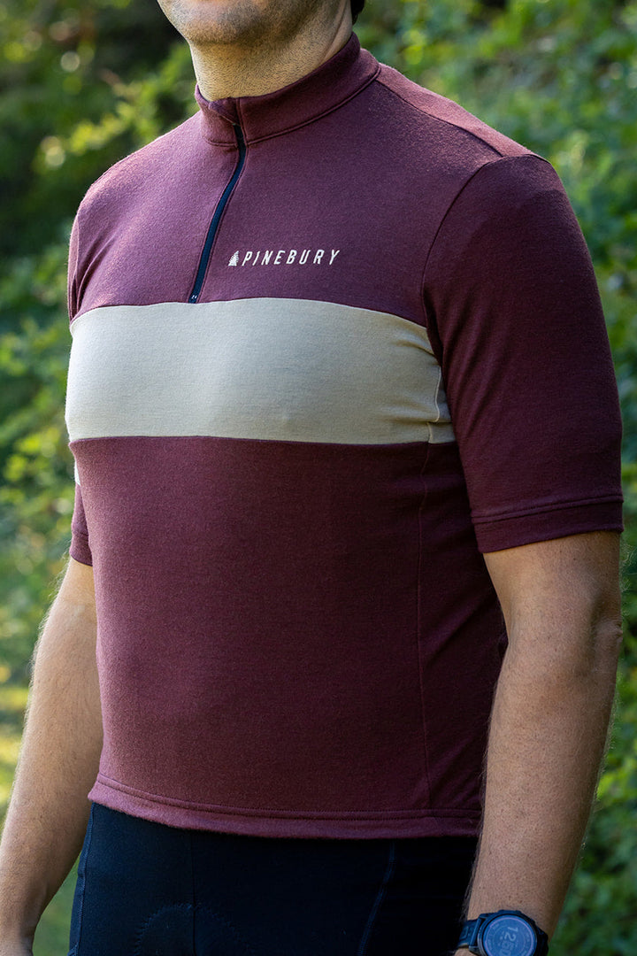 Every-Season Quarter Zip Jersey in Brick Red, front view