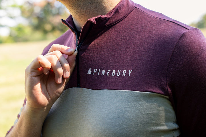 Every-Season Merino Wool Quarter Zip Cycling Jersey - Brick Red