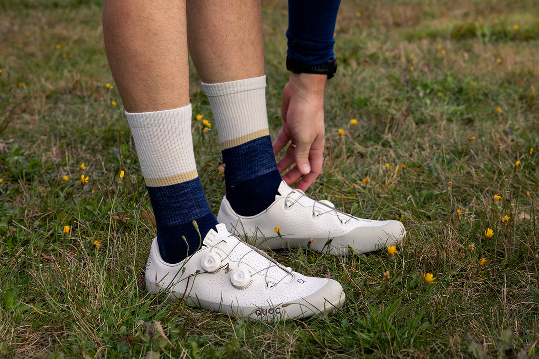 Merino Wool Trail Sock Color Block - Natural - Pinebury