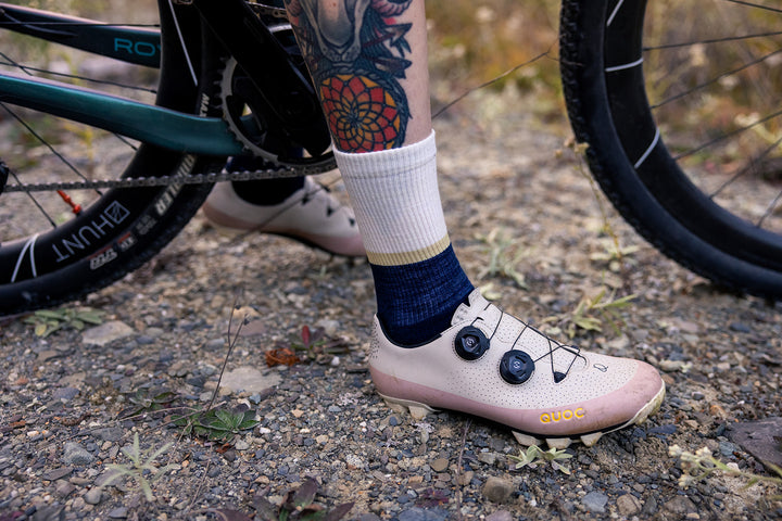 Merino Wool Trail Sock Color Block - Natural - Pinebury