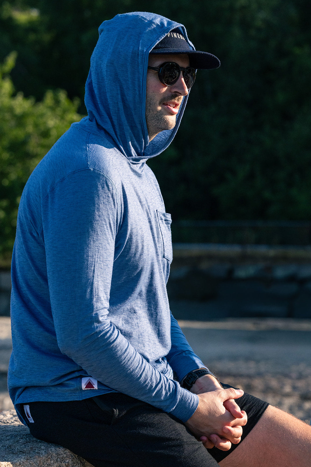 Summer Wool Hoodie Sun Shirt - Faded Blue