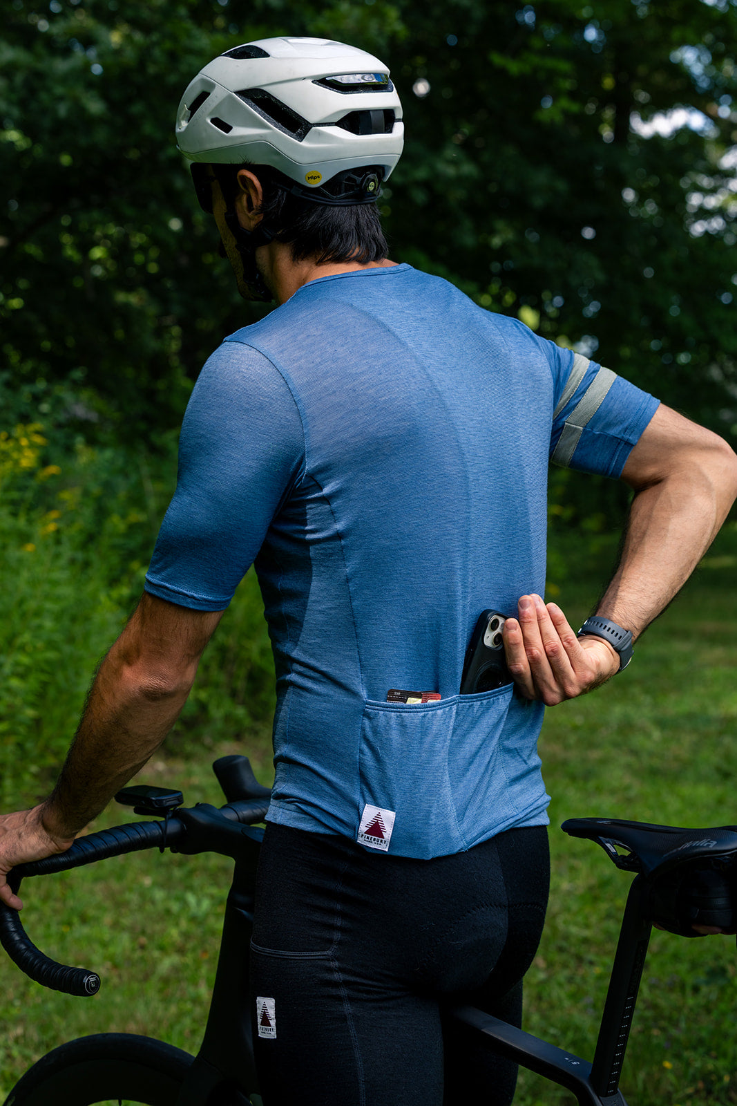Summer Wool Short Sleeve Cycling Jersey - Faded Blue