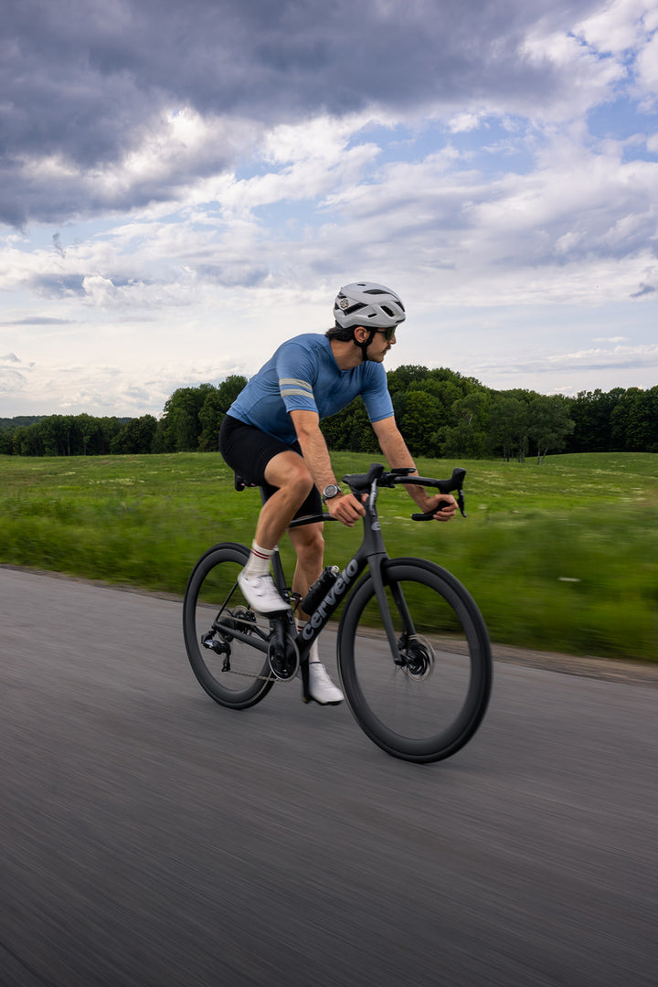 Summer Wool Short Sleeve Cycling Jersey - Faded Blue