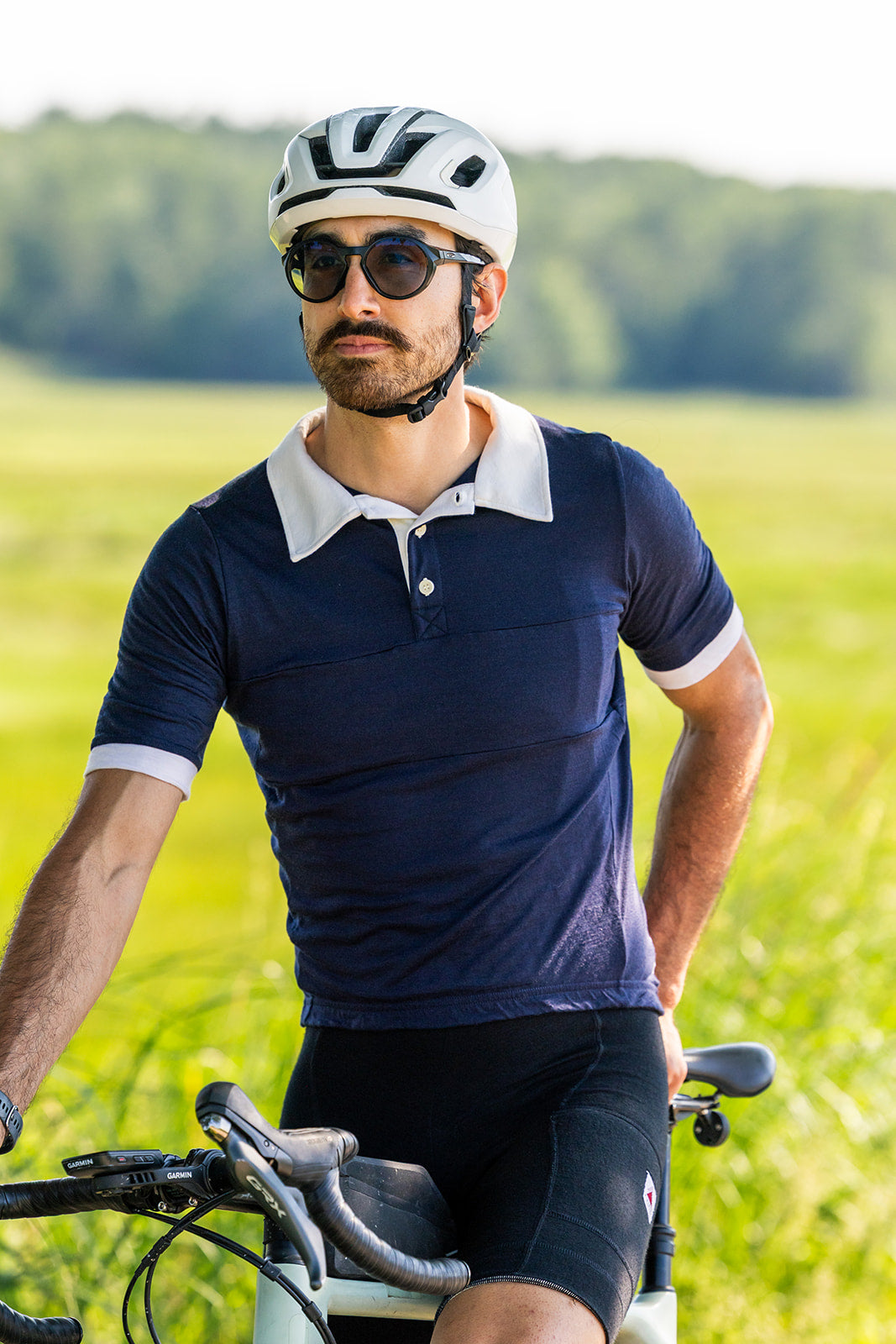 The Continental Merino Wool Cycling Jersey - Indigo