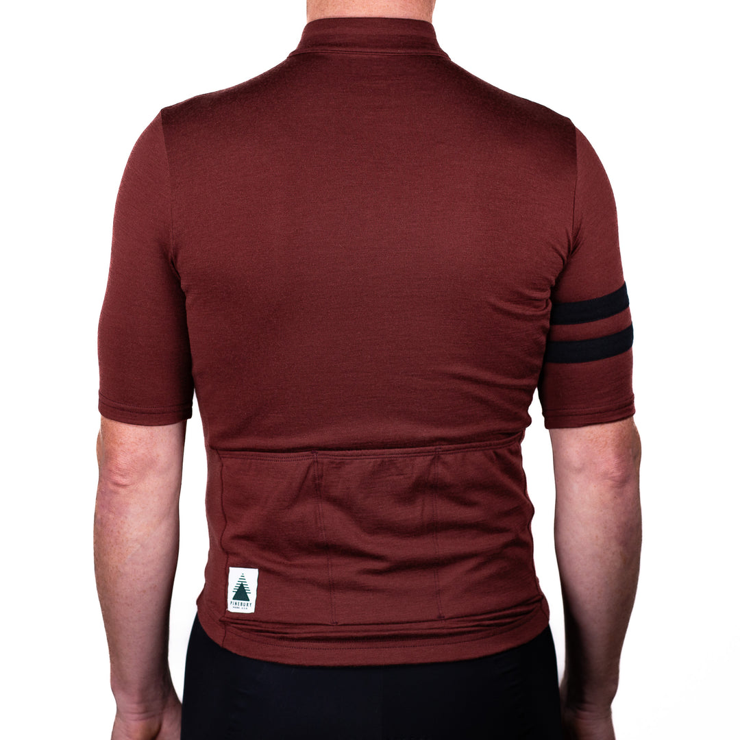 Grafton Short Sleeve Merino Wool Cycling Jersey - Brick Red