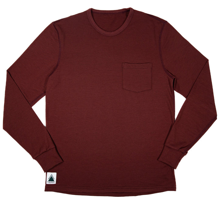 Greenwood LS Merino Wool Tee - Brick Red