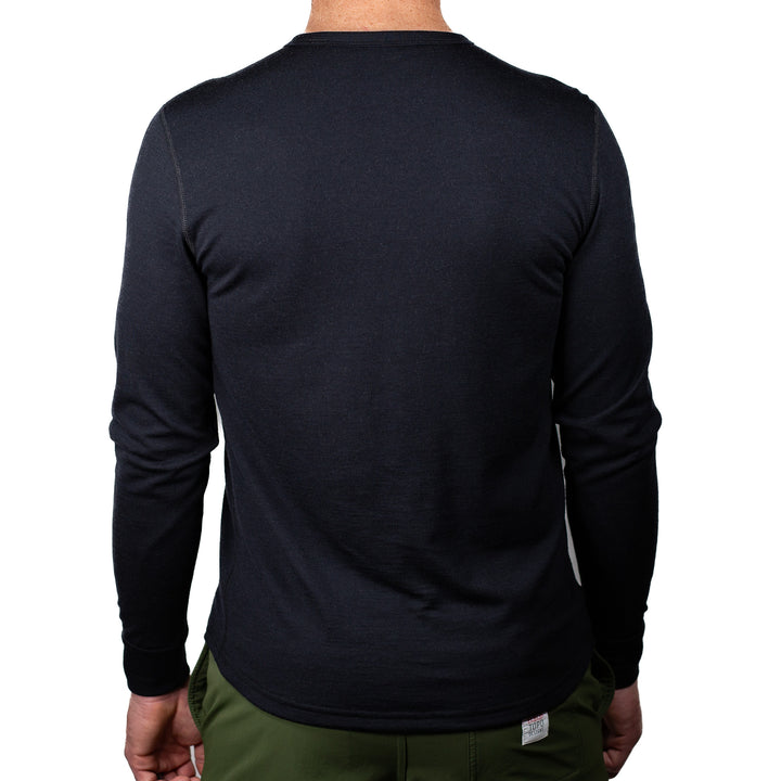 Greenwood Long Sleeve Merino Wool Tee - Black