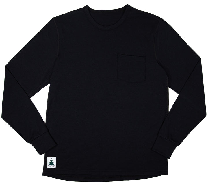 Greenwood Long Sleeve Merino Wool Tee - Black