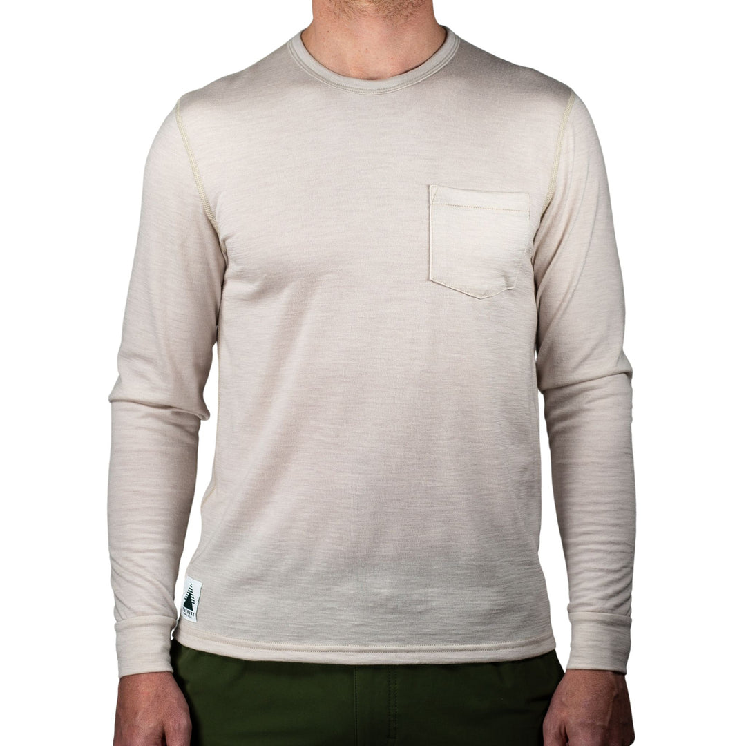 Greenwood LS Merino Wool Tee - Moonbeam