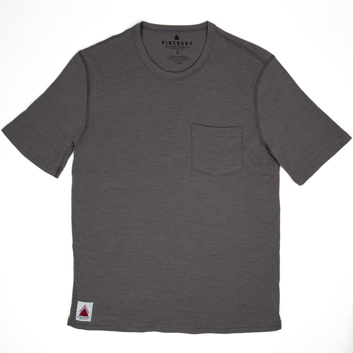 Every-Season Short Sleeve Merino Wool Pocket Tee - Granite (FINAL SALE)