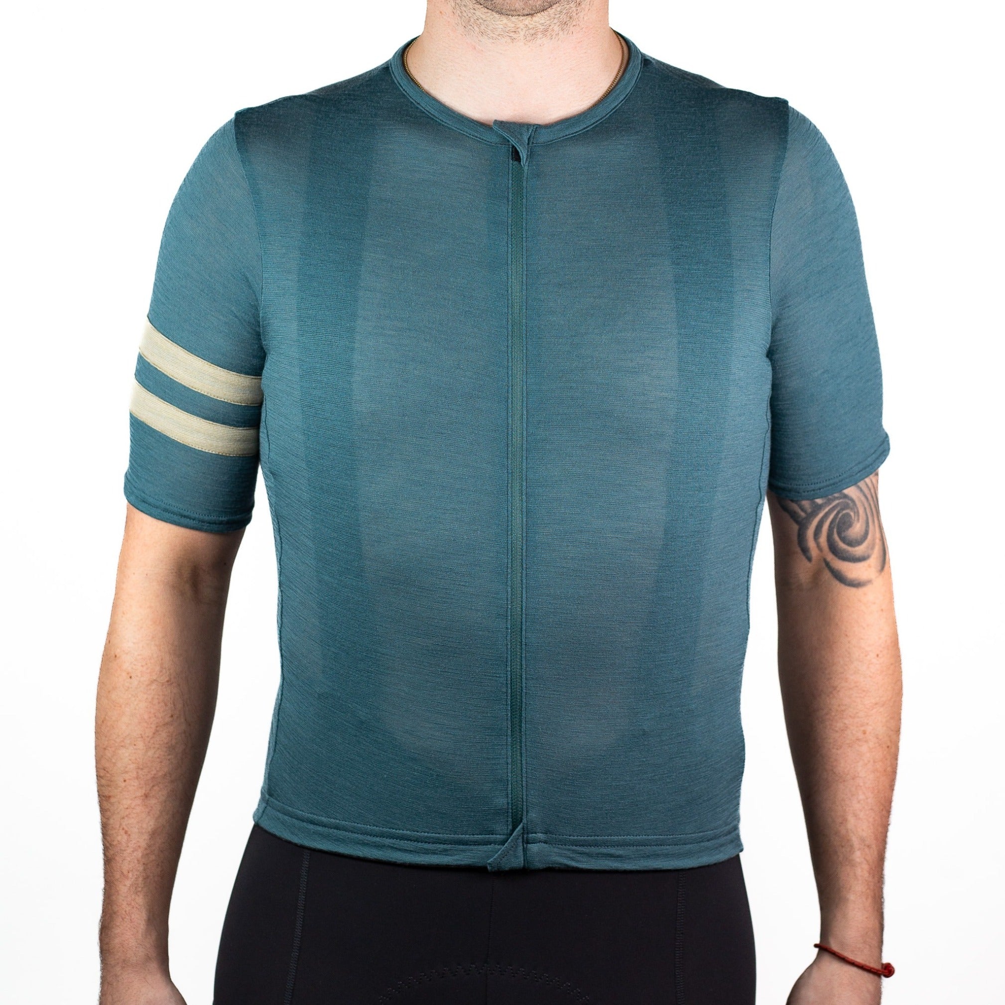 Summer Wool Short Sleeve Cycling Jersey Silver Pine