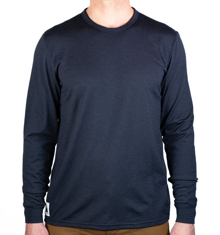 Every-Season Long Sleeve Merino Wool Tee - Midnight