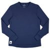 Winter Wool Long Sleeve Merino Wool Crewneck Pullover - Navy