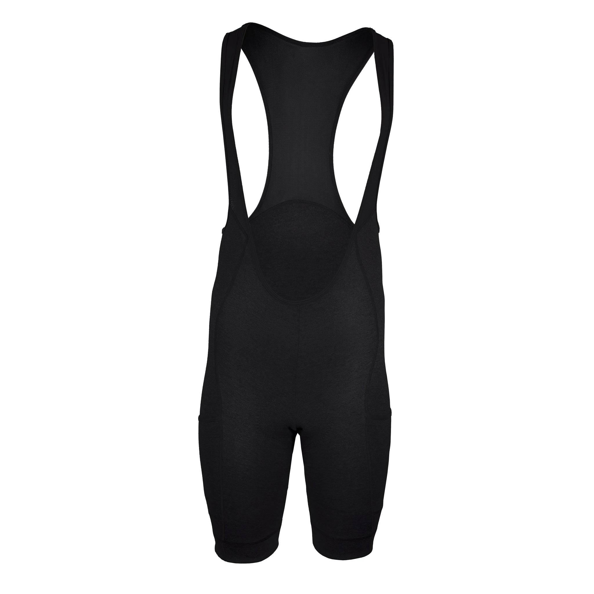 The Merino Wool Cargo Bib Shorts - Black – Pinebury
