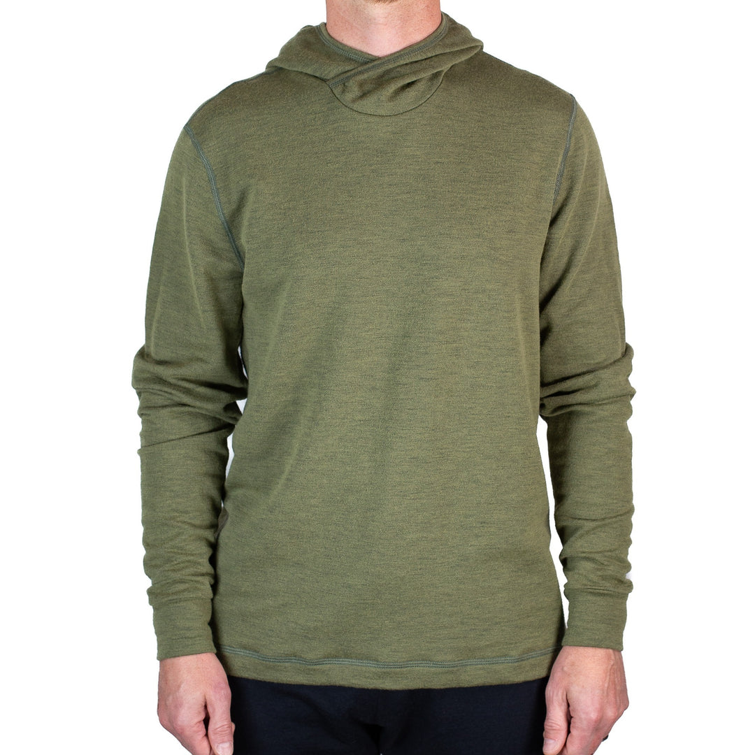 Winter Wool Long Sleeve Merino Wool Hoodie - Spruce