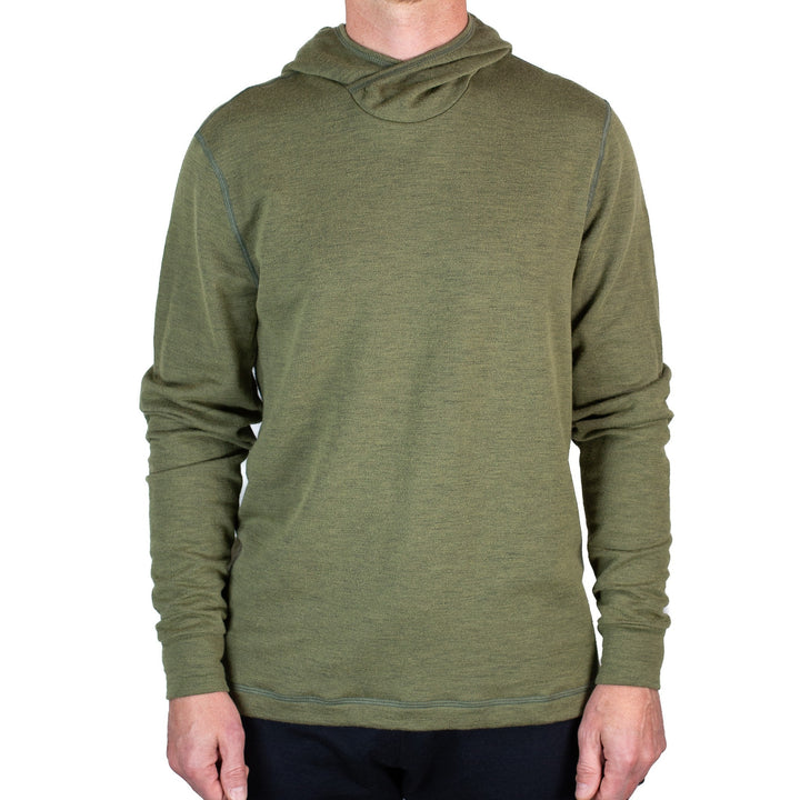Winter Wool Long Sleeve Merino Wool Hoodie - Spruce