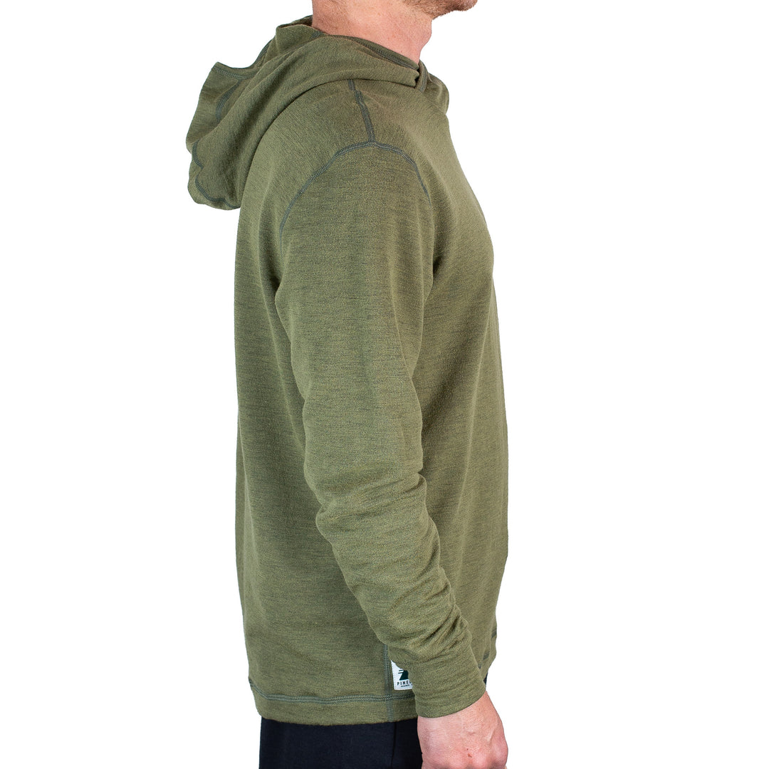 Winter Wool Long Sleeve Merino Wool Hoodie - Spruce
