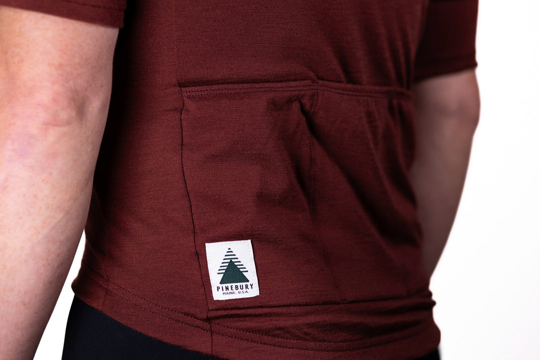 Every-Season Short Sleeve Merino Wool Cycling Jersey - Brick Red