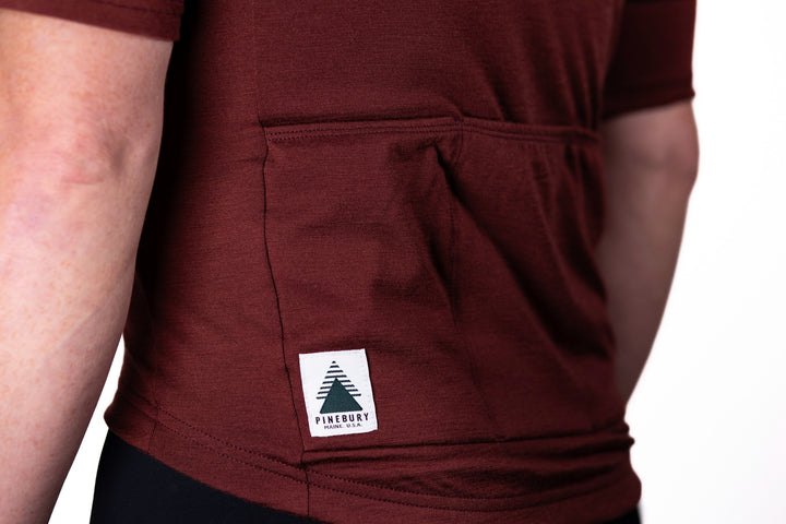 Every-Season Short Sleeve Merino Wool Cycling Jersey - Brick Red