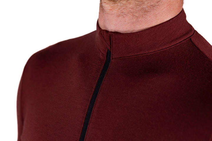 Every-Season Short Sleeve Merino Wool Cycling Jersey - Brick Red