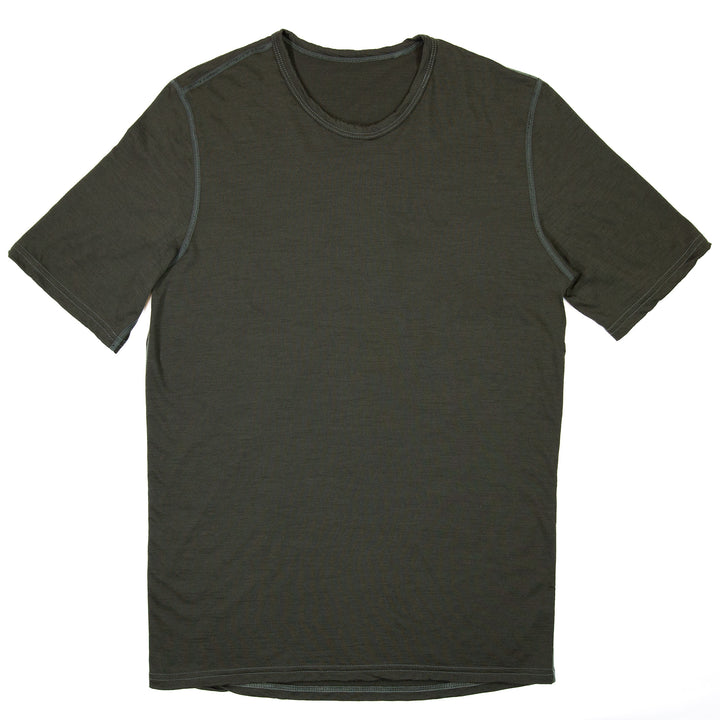 Pure Merino Wool Short Sleeve Tee - Loden