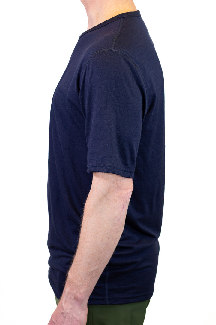 Pure Merino Wool Short Sleeve Tee - Indigo