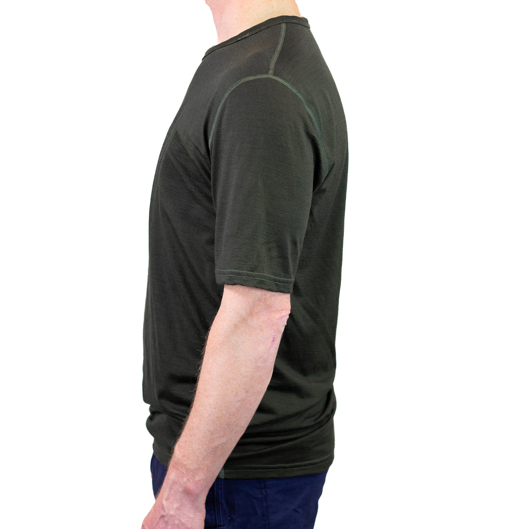 Pure Merino Wool Short Sleeve Tee - Loden