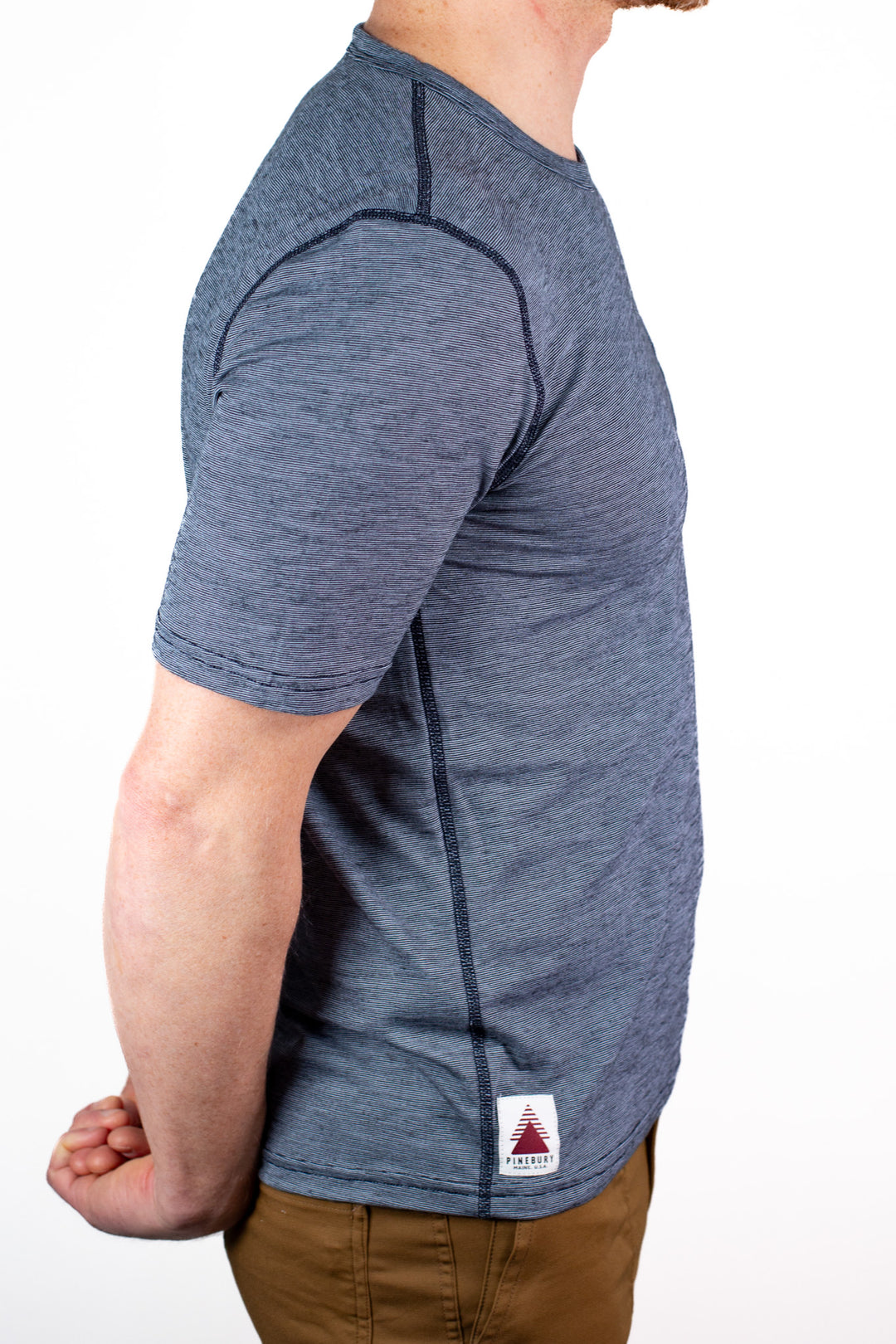 Summer Wool Short Sleeve Merino Wool Pocket Tee - Steel Blue