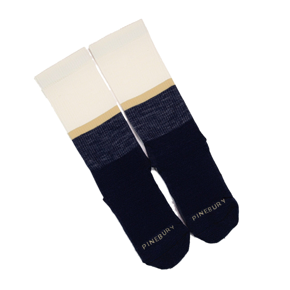 Merino Wool Trail Sock Color Block - Natural - Pinebury