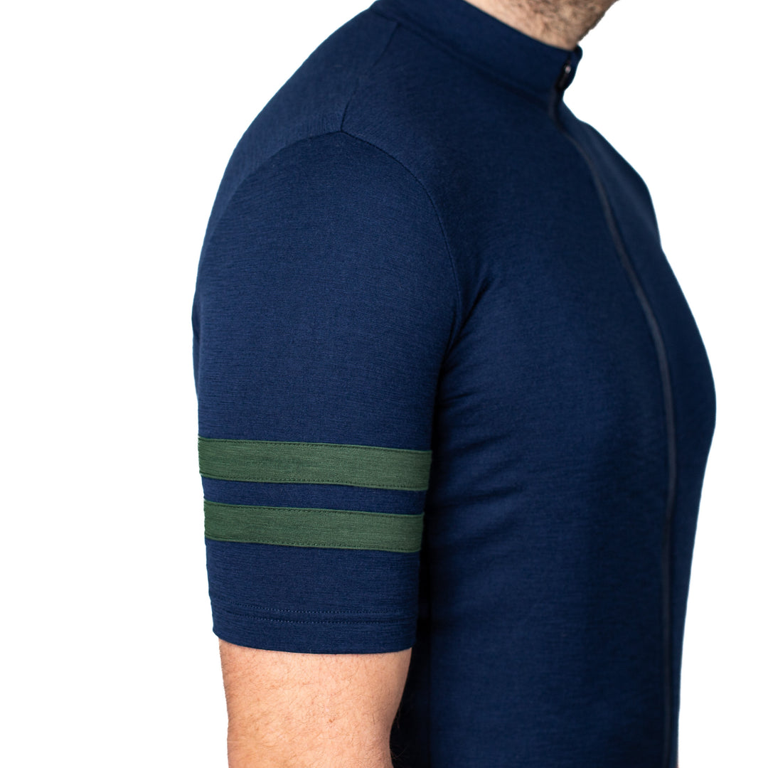 Every-Season Short Sleeve Merino Wool Cycling Jersey - Atlantic Blue