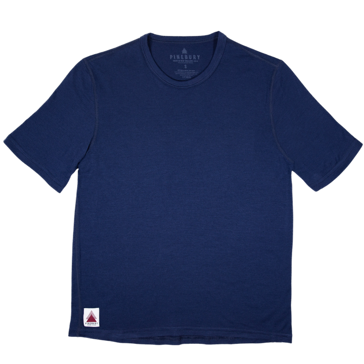 Every-Season Short Sleeve Merino Wool Tee - Atlantic Blue